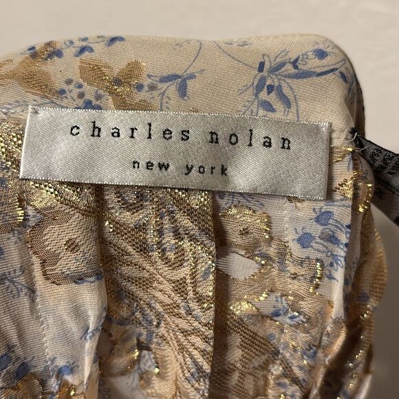 Charles Nolan Silk Pleated Skirt Size 14 - Picture 2 of 6